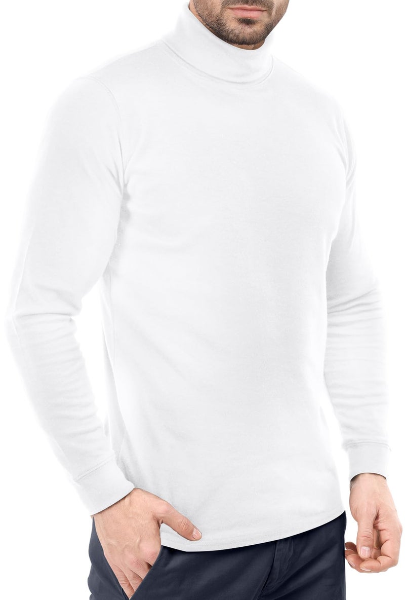 Utopia Wear Turtleneck Men Slim Fit UPF 50+ Lightweight Pullover Sweater Long Sleeves Top, Large, White - Image 3